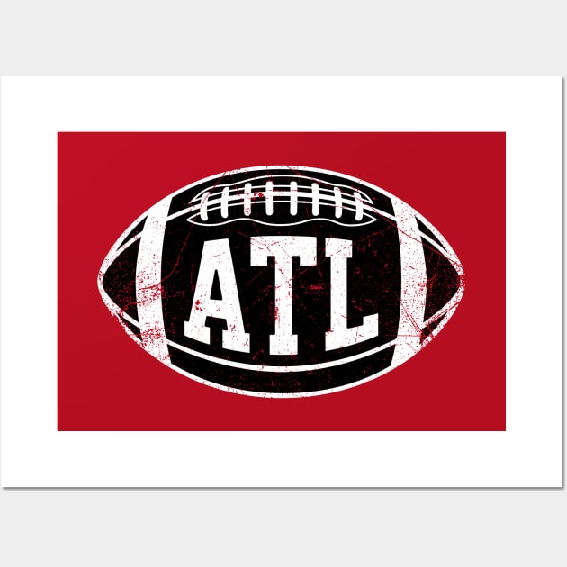 ATL Retro Football - Red Wall Art by KFig21